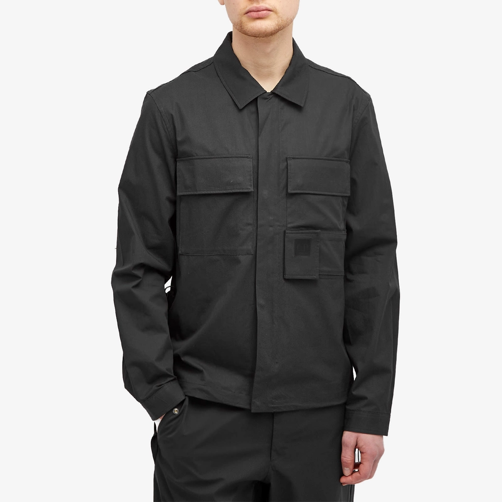 CP Company Men's Metropolis Gabardine Pockets Overshirt Black